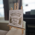 The Truth Will Make You Free Ceramic Tile Engraved Hand Painted Gold